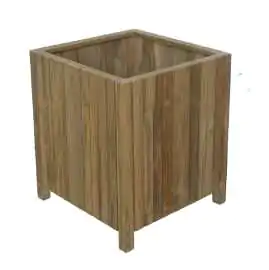Artikelbild 2 des Artikels “Pflanzgefäß aus Holz, kubische Form, aus Teakholz. Ca. 54 cm “